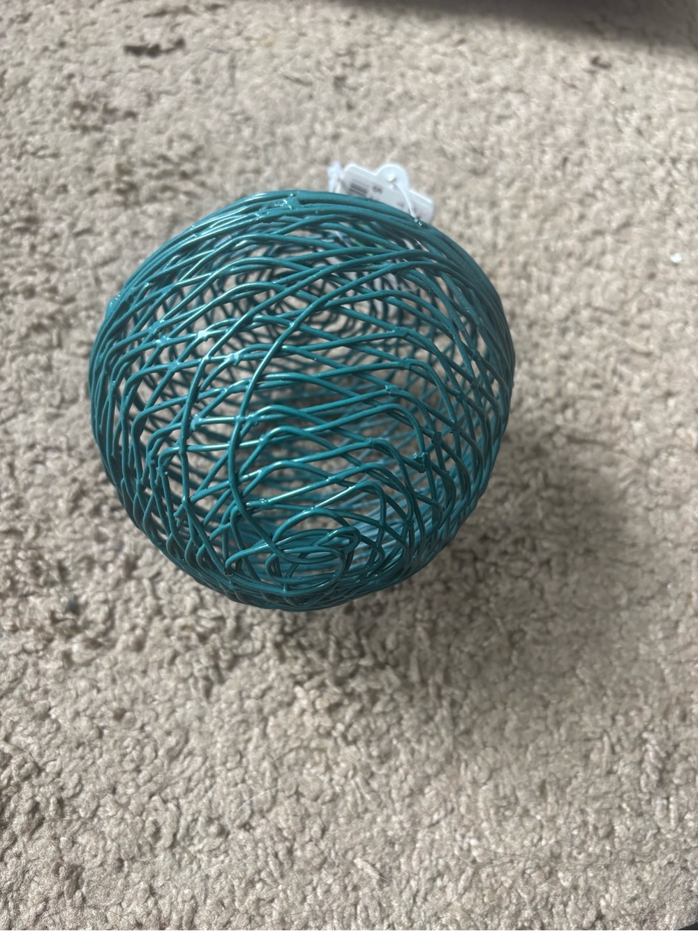 Teal Wire Decorative Ball Accent